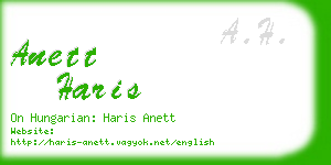 anett haris business card